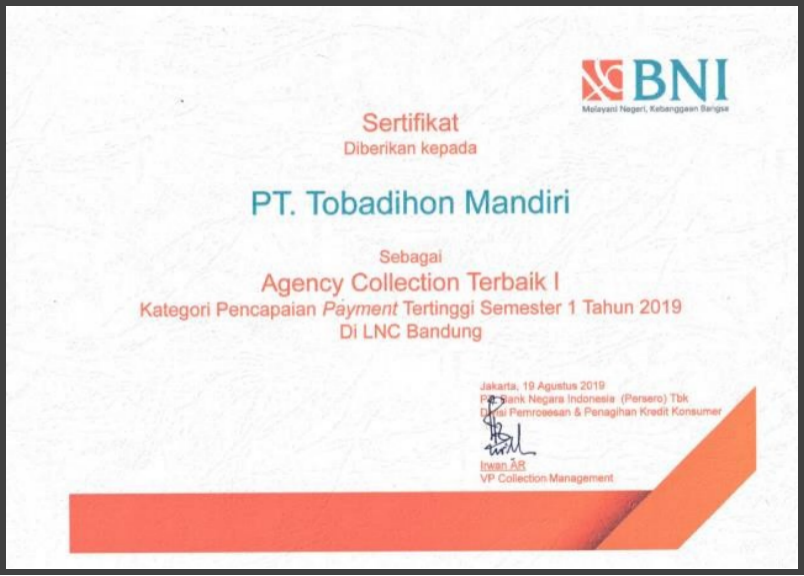 Piagam Bank BNI