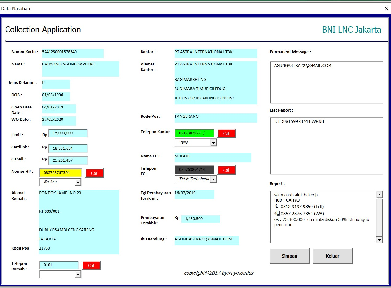 Aplikasi System Collection Berbasis VBA Macro Excel